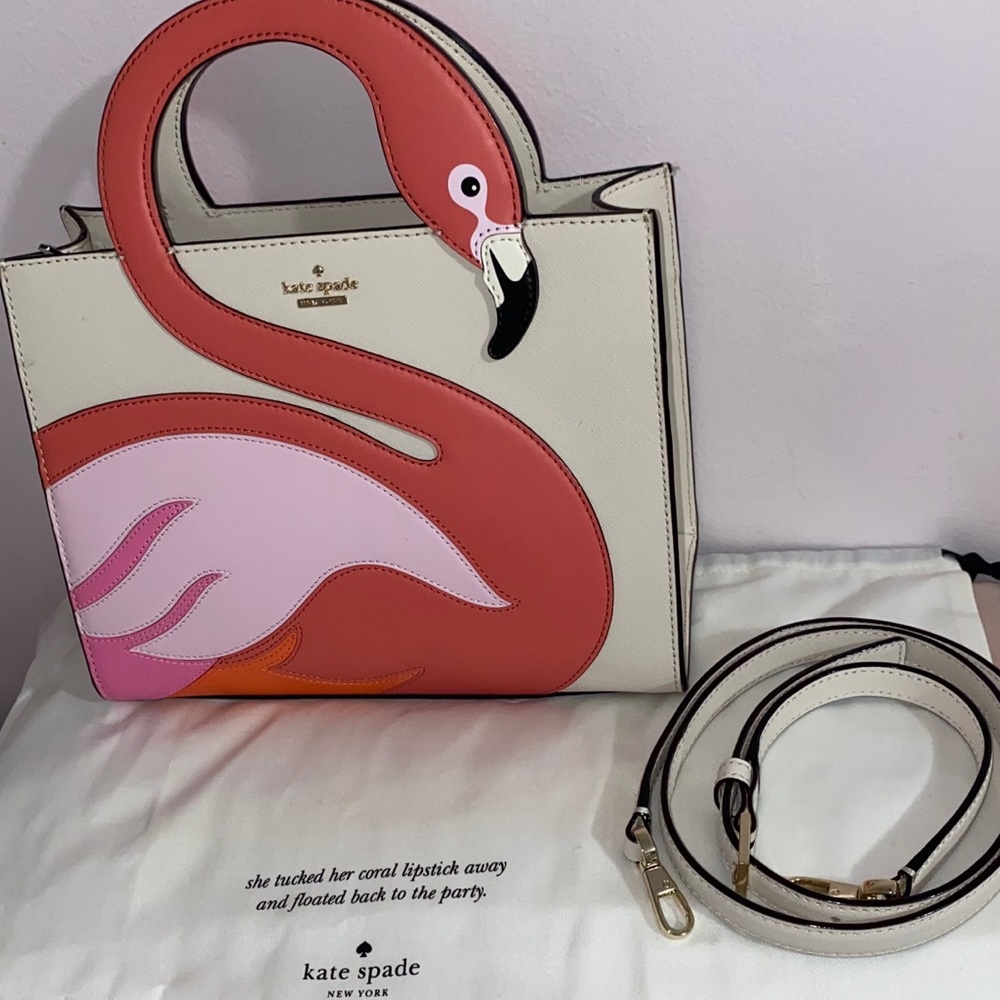 Kate Spade Flamingo by the pool tote